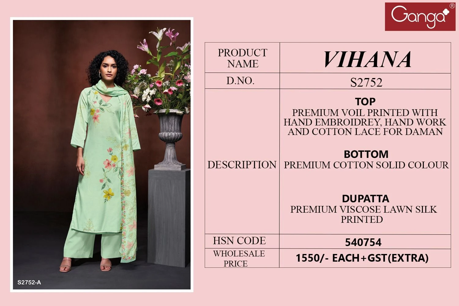 Ganga Vihana 2752 Premium Voil Printed Wholesale Fancy Salwar Suit Catalog — Wholesale Salwar Suits, Ganga wholesale from Surat - Gallery Image 5